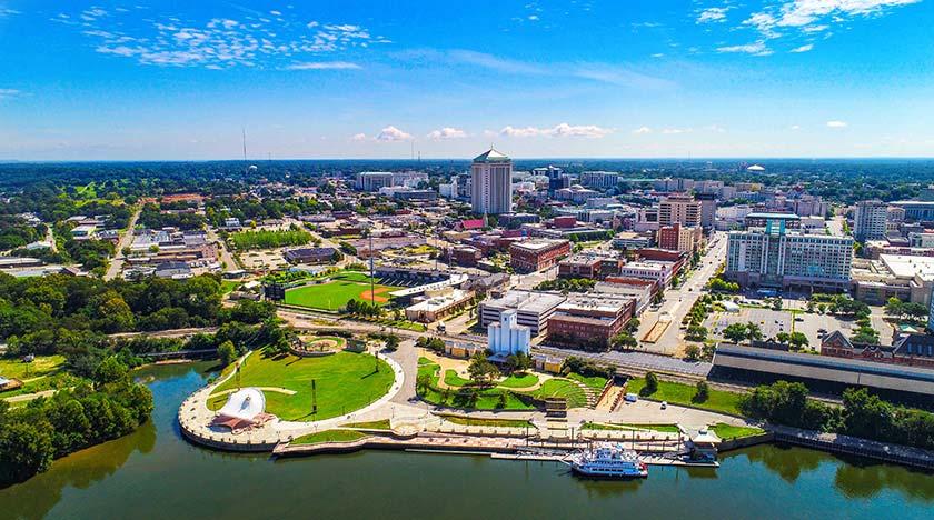 View of Alabama city representing security guards in Alabama